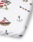 Kerstin Cearceaf pentru patut copii Ursuletul pirat 90x40 cm cu elastic roata material 100 bumbac