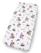 Kerstin Cearceaf pentru patut copii Ursuletul pirat 90x40 cm cu elastic roata material 100 bumbac