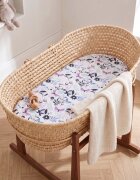 Kerstin Cearceaf pentru saltea landou copii Fluturasi pastel 80 x 38cm din bumbac 100 cu elastic roata