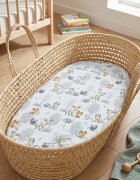 Kerstin Cearceaf pentru saltea landou copii Forest Animals 80 x 38cm din bumbac 100 cu elastic roata