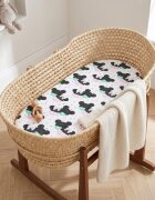 Kerstin Cearceaf pentru saltea landou copii Minnie 80 x 38cm din bumbac 100 cu elastic roata