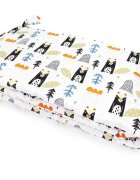 Kerstin Protectie laterala pentru patut copii Beaver 180 x 30 cm cu doua fete suprafata din bumbac 100 prindere cu panglici