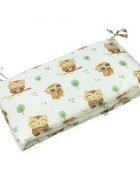 Kerstin Protectie laterala pentru patut copii Cute Owls 180 x 30 cm cu doua fete suprafata din bumbac 100 prindere cu panglici