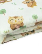 Kerstin Protectie laterala pentru patut copii Cute Owls 180 x 30 cm cu doua fete suprafata din bumbac 100 prindere cu panglici