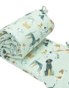 Kerstin Protectie laterala pentru patut copii Dogs 180 x 30 cm cu doua fete suprafata din bumbac 100 prindere cu panglici
