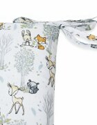 Kerstin Protectie laterala pentru patut copii Forest animals 180 x 30 cm cu doua fete suprafata din bumbac 100 prindere cu panglici