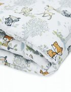 Kerstin Protectie laterala pentru patut copii Forest animals 180 x 30 cm cu doua fete suprafata din bumbac 100 prindere cu panglici