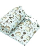 Kerstin Protectie laterala pentru patut copii Hedgehog 180 x 30 cm cu doua fete suprafata din bumbac 100 prindere cu panglici