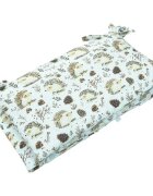 Kerstin Protectie laterala pentru patut copii Hedgehog 180 x 30 cm cu doua fete suprafata din bumbac 100 prindere cu panglici