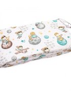 Kerstin Protectie laterala pentru patut copii Micul Print 180 x 30 cm cu doua fete suprafata din bumbac 100 prindere cu panglici