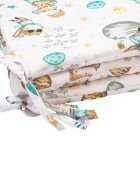 Kerstin Protectie laterala pentru patut copii Micul Print 180 x 30 cm cu doua fete suprafata din bumbac 100 prindere cu panglici