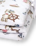 Kerstin Protectie laterala pentru patut copii Ursuletul pirat 180 x 30 cm cu doua fete suprafata din bumbac 100 prindere cu panglici