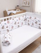 Kerstin Protectie laterala pentru patut copii Ursuletul pirat 180 x 30 cm cu doua fete suprafata din bumbac 100 prindere cu panglici