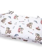 Kerstin Protectie laterala pentru patut copii Ursuletul pirat 180 x 30 cm cu doua fete suprafata din bumbac 100 prindere cu panglici