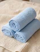 Kerstin Set 3 scutece multifunctionale Premium Baby blue 70x80 cm din muselina 100 bumbacsuprafata finamoale si absorbanta