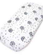 Kerstin Set insertie textila pentru landoucosulet copii AlbGri din muselina cearsaf cu elastic asortat 80x38 cm realizate din bumbac 100