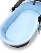 Kerstin Set insertie textila pentru landoucosulet copii Baby Blue din muselina cearsaf cu elastic asortat 80x38 cm realizate din bumbac 100