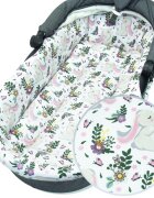 Kerstin Set insertie textila pentru landoucosulet copii Bunny Pink salteluta asortata 80x38 cm realizate din bumbac 100