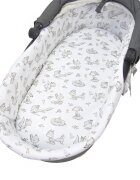 Kerstin Set insertie textila pentru landoucosulet copii Foxy Grey cearsaf cu elastic asortat 80x38 cm realizate din bumbac 100