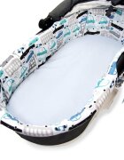 Kerstin Set insertie textila pentru landoucosulet copii Masinute cearsaf cu elastic asortat 80x38 cm realizate din bumbac 100
