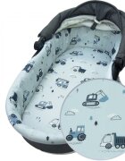 Kerstin Set insertie textila pentru landoucosulet copii Tractors cearsaf cu elastic asortat 80x38 cm realizate din bumbac 100