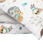 Kerstin Set lenjerie 2 piese pentru patut copii Micul print husa pilota 120x90 si fata perna 40x60 cm design versatil cu doua fete tesatura moale inchidere cu fermoar