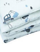 Kerstin Set lenjerie cu 2 piese pentru patut cosleepercarucior Tractors 70x80 cmrealizata din bumbac 100 certificat OEKO TEXinchidere cu fermoar