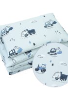 Kerstin Set lenjerie cu 2 piese pentru patut cosleepercarucior Tractors 70x80 cmrealizata din bumbac 100 certificat OEKO TEXinchidere cu fermoar