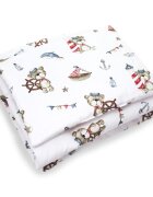 Kerstin Set lenjerie cu 2 piese pentru patut cosleepercarucior Ursuletul pirat 70x80 cmrealizata din bumbac 100 certificat OEKO TEXinchidere cu fermoar