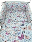 Kerstin Set lenjerie de patut 3 piese Fluturasi cu husa de pilotafata de perna si aparatoare laterala 180x30 cmdin bumbacinchidere cu fermoarcompatibila pautut 120x60 cm