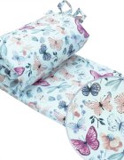 Kerstin Set lenjerie de patut 3 piese Fluturasi cu husa de pilotafata de perna si aparatoare laterala 180x30 cmdin bumbacinchidere cu fermoarcompatibila pautut 120x60 cm