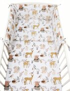 Kerstin Set lenjerie de patut 3 piese Forest Animals cu husa de pilotafata de perna si aparatoare laterala 180x30 cmdin bumbacinchidere cu fermoarcompatibila pautut 120x60 cm