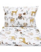 Kerstin Set lenjerie de patut 3 piese Forest Animals cu husa de pilotafata de perna si aparatoare laterala 180x30 cmdin bumbacinchidere cu fermoarcompatibila pautut 120x60 cm