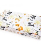 Kerstin Set lenjerie de patut 3 piese Forest Friends cu husa de pilotafata de perna si aparatoare laterala 180x30 cmdin bumbacinchidere cu fermoarcompatibila pautut 120x60 cm