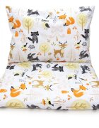 Kerstin Set lenjerie de patut 3 piese Forest Friends cu husa de pilotafata de perna si aparatoare laterala 180x30 cmdin bumbacinchidere cu fermoarcompatibila pautut 120x60 cm