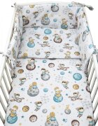 Kerstin Set lenjerie de patut 3 piese Micul print cu husa de pilotafata de perna si aparatoare laterala 180x30 cmdin bumbacinchidere cu fermoarcompatibila pautut 120x60 cm