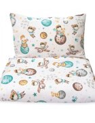 Kerstin Set lenjerie de patut 3 piese Micul print cu husa de pilotafata de perna si aparatoare laterala 180x30 cmdin bumbacinchidere cu fermoarcompatibila pautut 120x60 cm