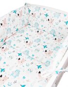 Kerstin Set lenjerie de patut 3 piese Woodland Animals cu husa de pilotafata de perna si aparatoare laterala 180x30 cmdin bumbacinchidere cu fermoarcompatibila pautut 120x60 cm