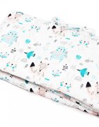 Kerstin Set lenjerie de patut 3 piese Woodland Animals cu husa de pilotafata de perna si aparatoare laterala 180x30 cmdin bumbacinchidere cu fermoarcompatibila pautut 120x60 cm