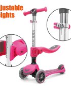 KicknRoll Trotineta 2 in 1 green cu 3 roti LED transformabila pliabila ghidon reglabil scaun reglabil si detasabil greutate suportata 50 kg
