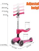 KicknRoll Trotineta 2 in 1 green cu 3 roti LED transformabila pliabila ghidon reglabil scaun reglabil si detasabil greutate suportata 50 kg