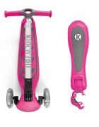 KicknRoll Trotineta 2 in 1 green cu 3 roti LED transformabila pliabila ghidon reglabil scaun reglabil si detasabil greutate suportata 50 kg