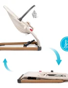 Kidnort Balansoar ergonomic pentru copii Moln Bej cu centura de siguranta bara cu jucarii detasabila spatar ajustabil pliabil si usor de transportat
