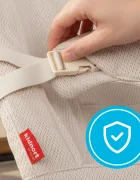 Kidnort Balansoar ergonomic pentru copii Moln Black cu centura de siguranta bara cu jucarii detasabila spatar ajustabil pliabil si usor de transportat