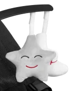 Kidnort Balansoar ergonomic pentru copii Moln Black cu centura de siguranta bara cu jucarii detasabila spatar ajustabil pliabil si usor de transportat