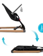 Kidnort Balansoar ergonomic pentru copii Moln Black cu centura de siguranta bara cu jucarii detasabila spatar ajustabil pliabil si usor de transportat
