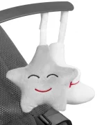 Kidnort Balansoar ergonomic pentru copii Moln Grey cu centura de siguranta bara cu jucarii detasabila spatar ajustabil pliabil si usor de transportat