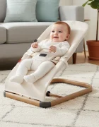 Kidnort Balansoar ergonomic pentru copii Moln Grey cu centura de siguranta bara cu jucarii detasabila spatar ajustabil pliabil si usor de transportat