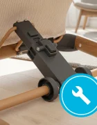Kidnort Balansoar ergonomic pentru copii Moln Grey cu centura de siguranta bara cu jucarii detasabila spatar ajustabil pliabil si usor de transportat