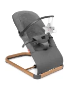 Kidnort Balansoar ergonomic pentru copii Moln Grey cu centura de siguranta bara cu jucarii detasabila spatar ajustabil pliabil si usor de transportat